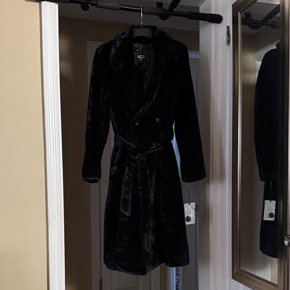 UGG Midnight Black Faux Fur Coat